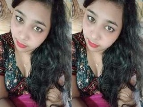 Attractive woman flaunts her body with cleavage and pussy