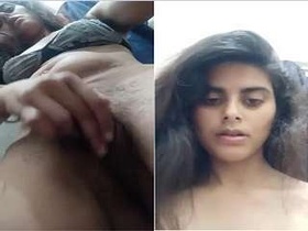 Cute girl flaunts her breasts and vagina