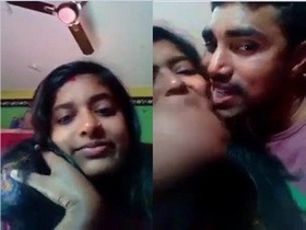 Desi couple indulges in passionate kissing