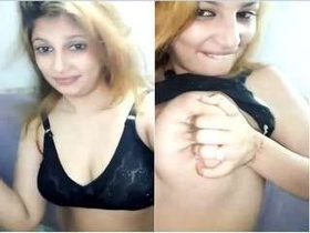 Naughty Indian babe flaunts her big tits and pussy
