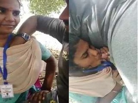 Desi Tamil lover gives a blowjob in the great outdoors