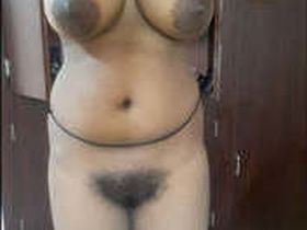 A cute girl with huge breasts gets naughty on video call