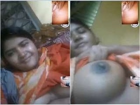 Pretty Indian girl in a seductive video call