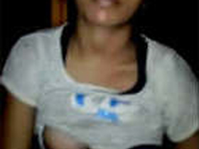 Desi girl strips naked in front of lover