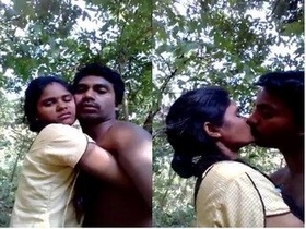 Two horny Indian men kiss passionately in the great outdoors