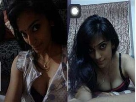 Indian girl records her own bathing session with a lover