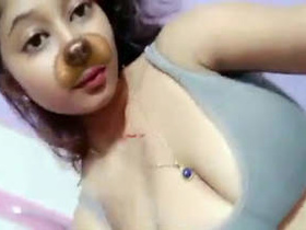 Sexy girl with huge breasts on Snapchat