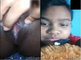 Desi Indian girl flaunts her body parts in a video call
