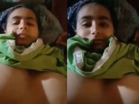 Indian wife with huge breasts gets filmed having sex