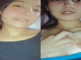 A stunning Pakistani girl flaunts her breasts in a village