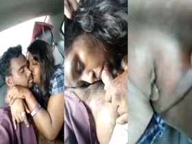 Telugu girlfriend's big boobs bounce in car sex MMS video