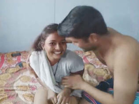 Indian girl and her lover in a passionate encounter