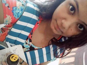 Indian girl flaunts her breasts in front of her partner