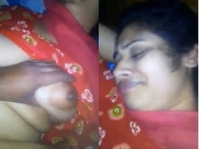 Desi Bangla sister's boobs get pressed and fucked