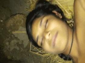 Desi girl gets fucked by neighbor on hay in backyard