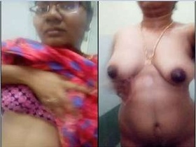A seductive bhabhi records a sensual bathing video for her partner