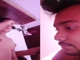 Petite girl Dehati enjoys steamy sex with her lover in a hotel room