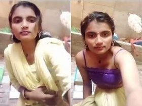 Rural Indian woman flaunts her breasts and genitals