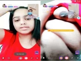 Sensual Indian girl shows off her breasts and pussy on video call