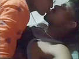 Indian girl rides horse in village