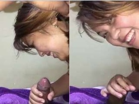 Manipuri girl gives blowjob to man