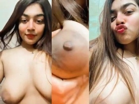 Bangladeshi babe flaunts her large breasts in a steamy video