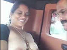 Tamil Desi Bhabhi gives oral pleasure to her lover's breasts