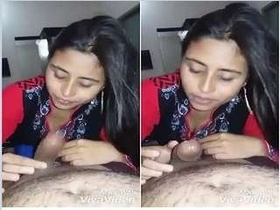 Desi beauty gives a passionate blowjob to her lover