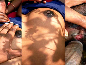 Indian village girl gets wild in the open air with her partner; MMS video