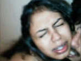 A stunning girl barely gets penetrated in the backdoor with loud cries