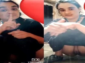 Sexy pussy show: Beautiful wife pees in front of the camera