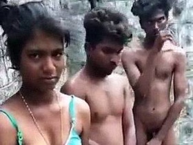 Dehati outdoor group sex caught on camera