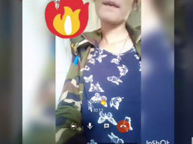 Desi military officer pleasures herself on video call for her boyfriend