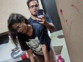 Two part video of Indian girl giving a blowjob