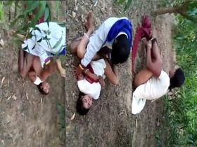 Bihari threesome on outdoor setting captured in MMS video