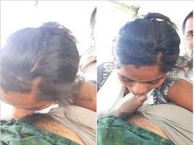 Exclusive video of a cute Indian girl giving a blowjob