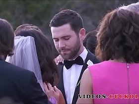 Marie gets face fucked in cuckold wedding video