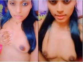 Exclusive video of Indian girl with big tits and pussy getting naughty