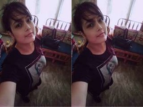Cute Indian girl exposes her breasts and vagina in a video call