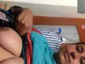 Desi aunt flaunts her breasts and cunt on live video without audio