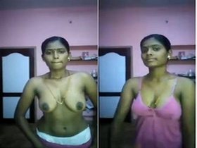 Tamil wife flaunts her breasts in the first part