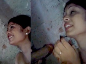 First-time blowjob for a stunning girl