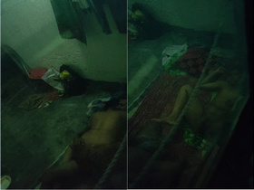A couple caught on camera recording their steamy sex session
