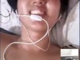 Cute Indian girl has a video call with her lover