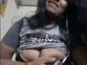 Desi girl flaunts her huge breasts in this video
