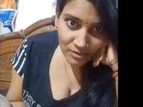 Desi bhabhi's video call with boyfriend features her big boobs and pussy in Hindi audio
