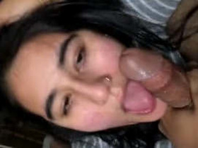 NRI girl gives a blowjob to a hard dick