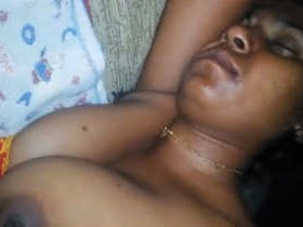 Husband catches sleeping wife naked and fondles her breasts