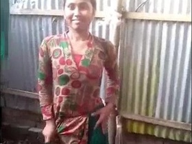 Desi girl enjoys a waterfall shower in the village