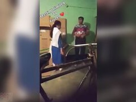 Secretly filmed college girl gets down on her knees for professor